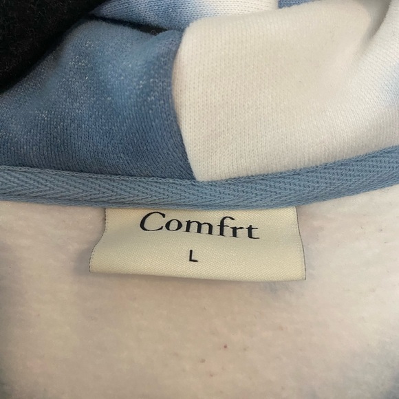 Comfrt Minimalist Zip Up Hoodie Large Limited Edition Wave Blue Tie Dye - Picture 2 of 5